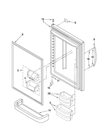 Refrigerator door parts