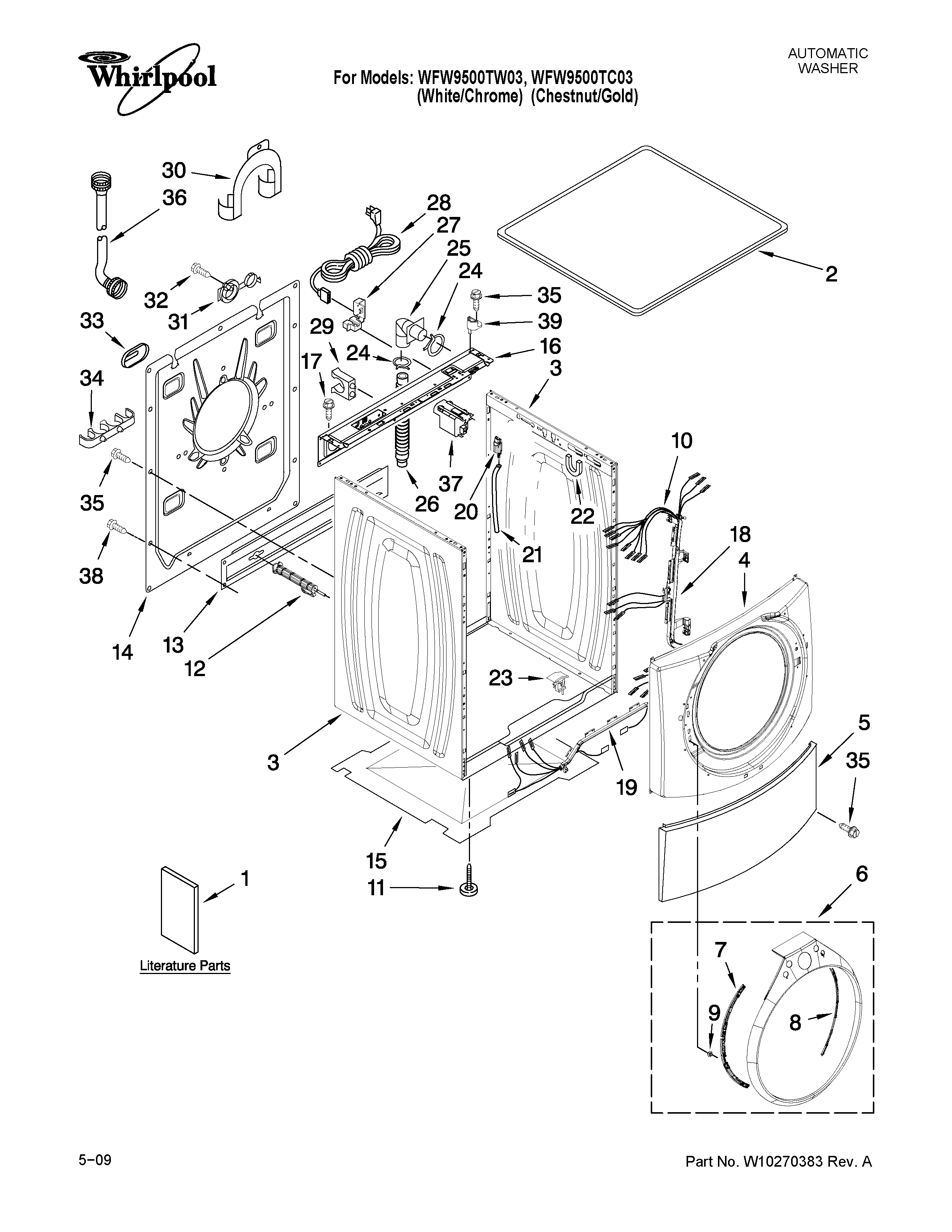 Top and cabinet parts