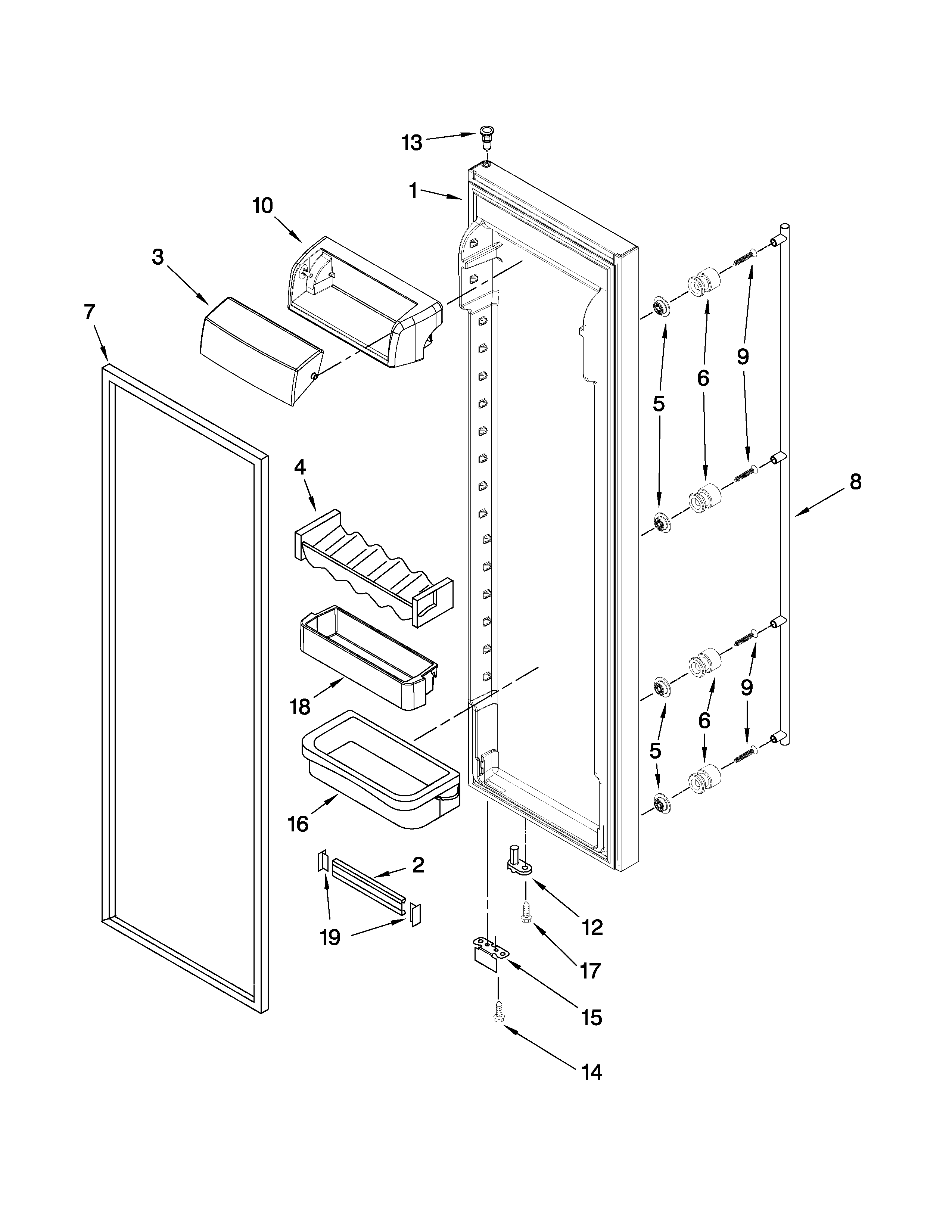 Refrigerator door parts