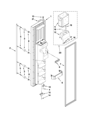 Freezer door parts