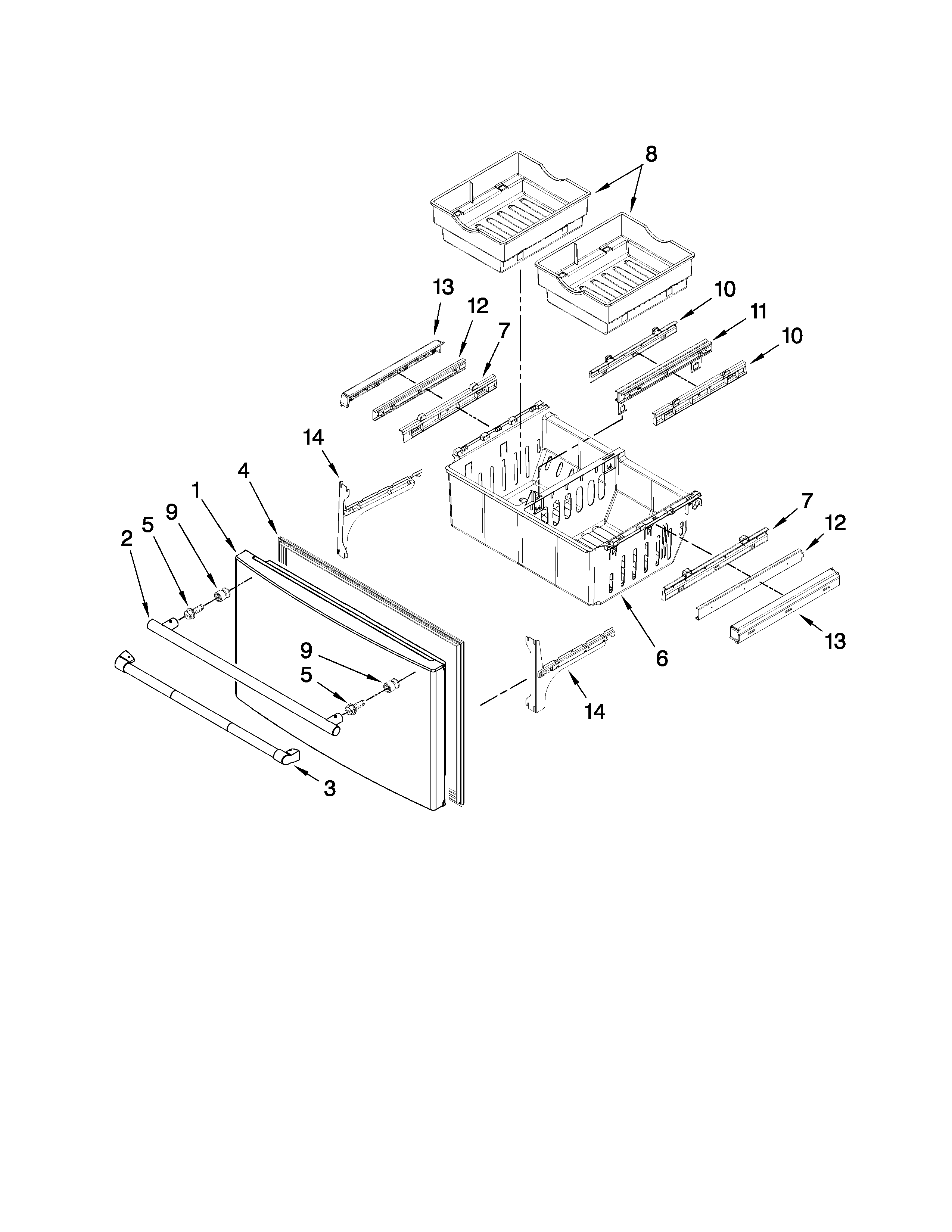 Freezer door parts