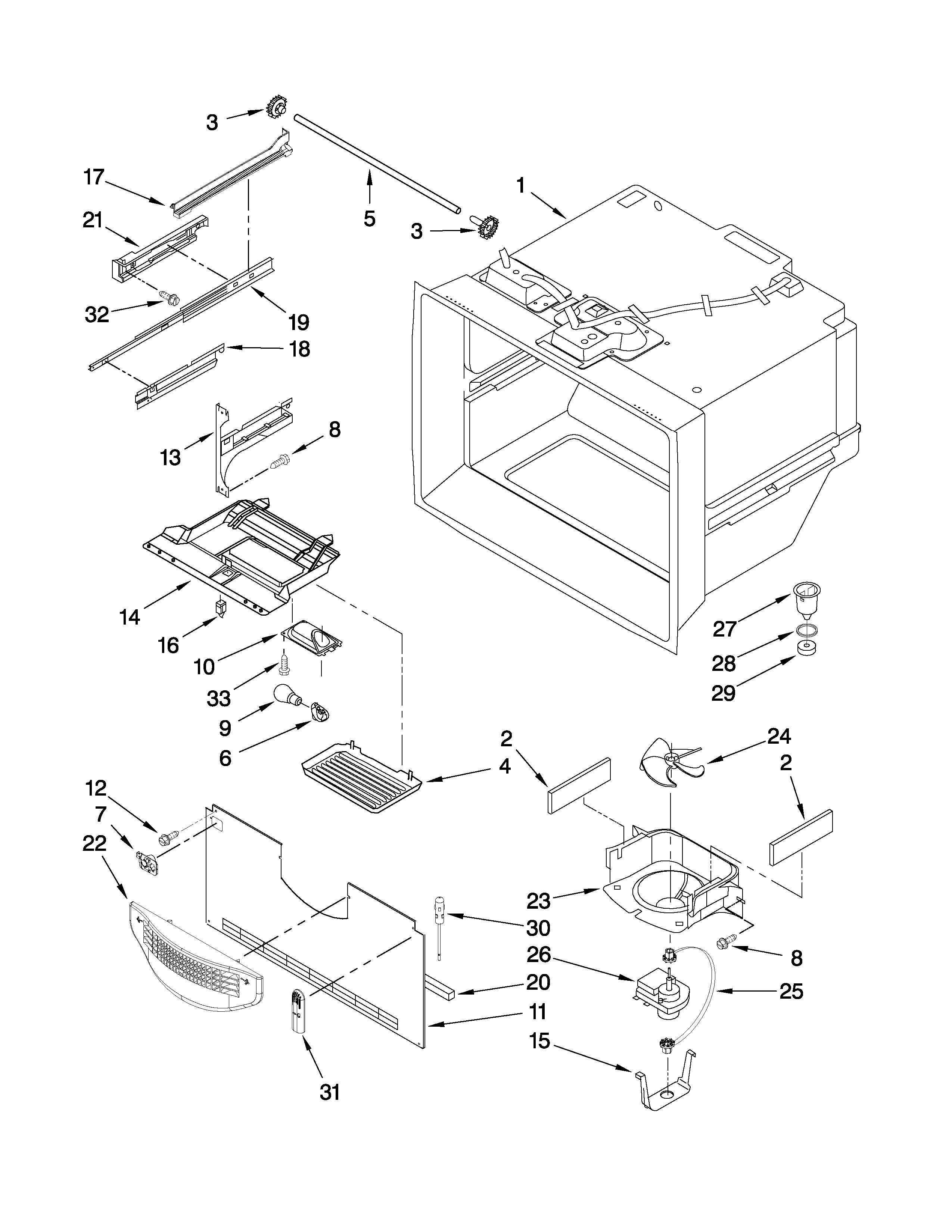 Freezer liner parts
