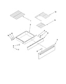 Drawer and rack parts
