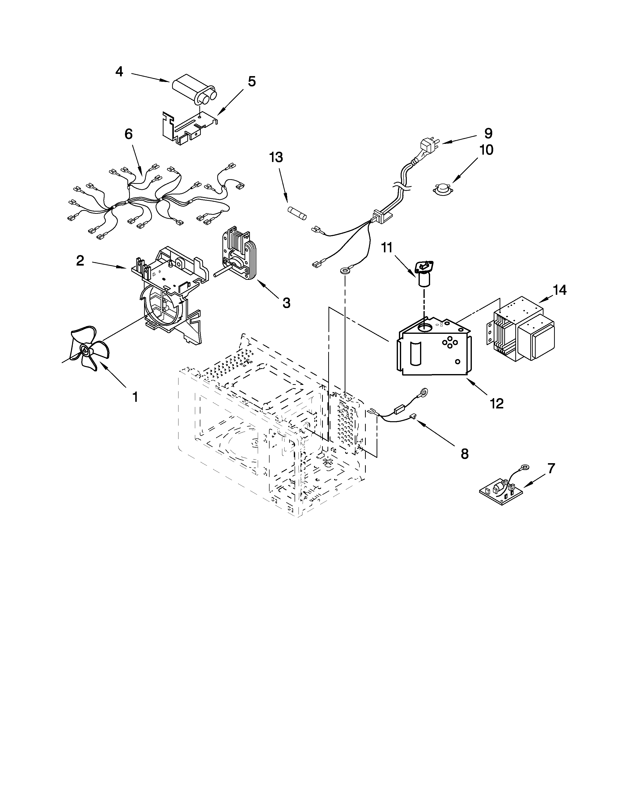 Microwave interior parts