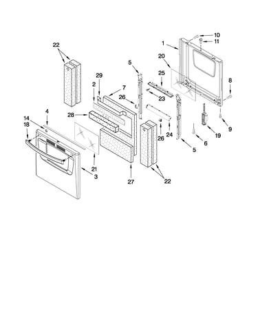Oven door and drawer parts