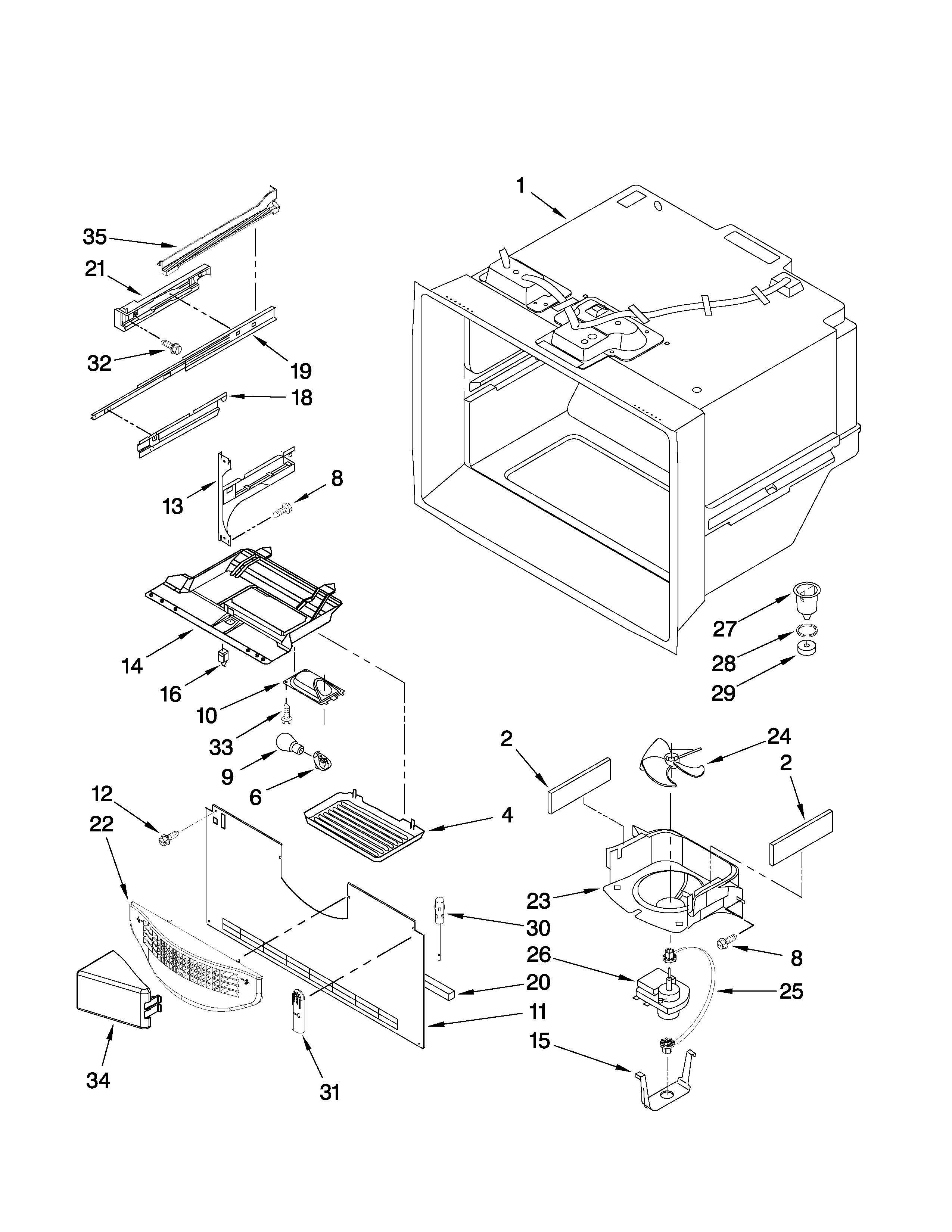 Freezer liner parts