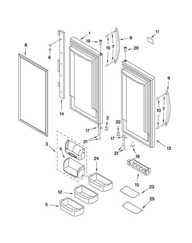 Refrigerator door parts