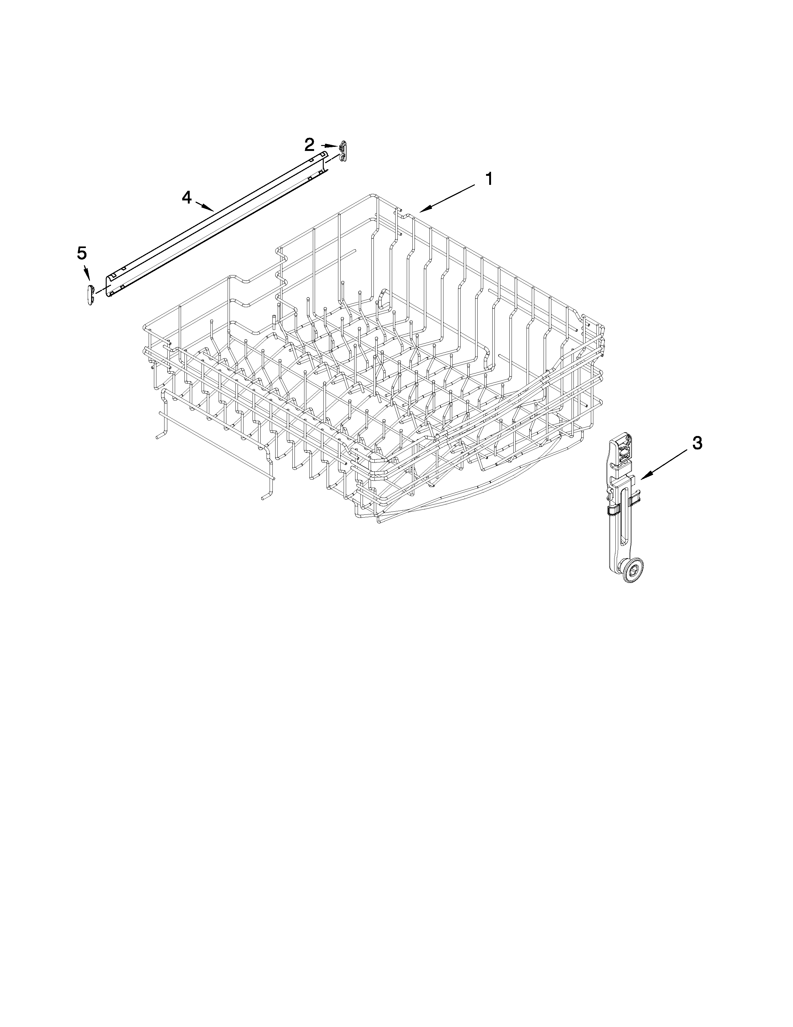 Upper rack and track parts