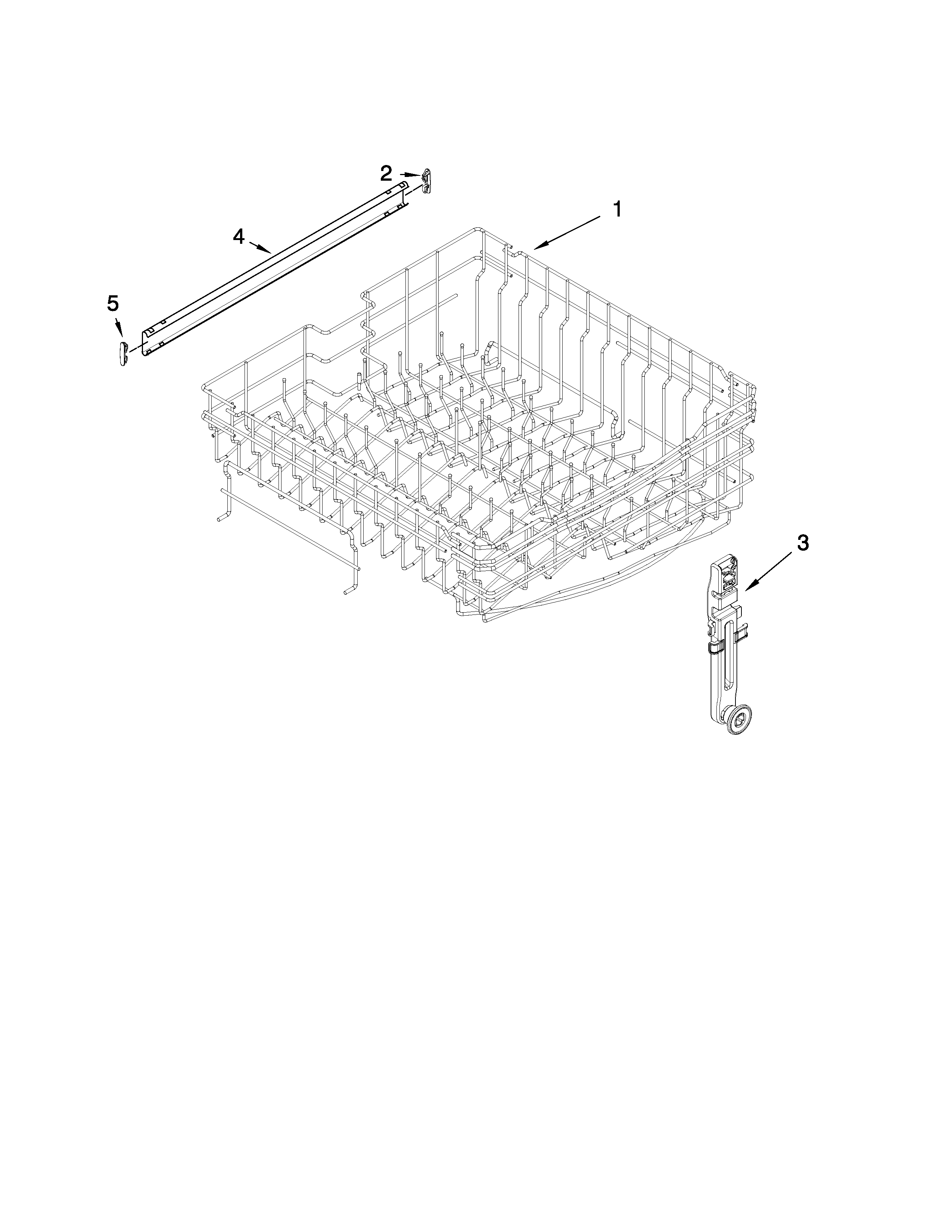 Upper rack and track parts
