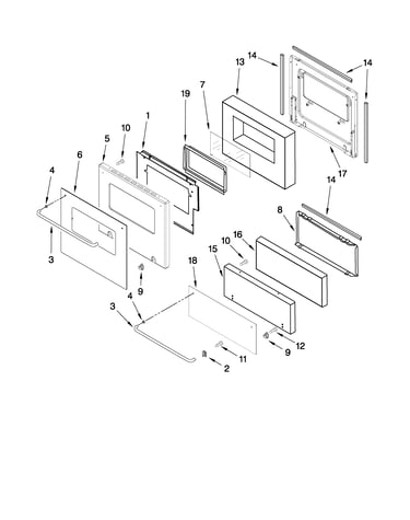 Oven door parts