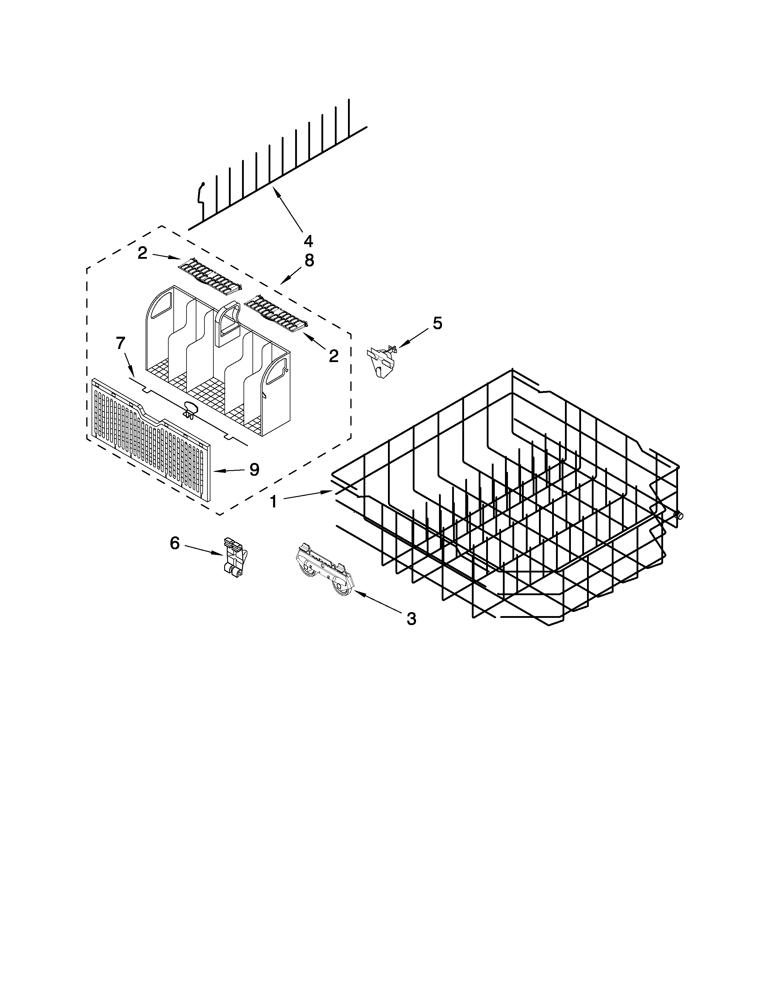 Lower rack parts