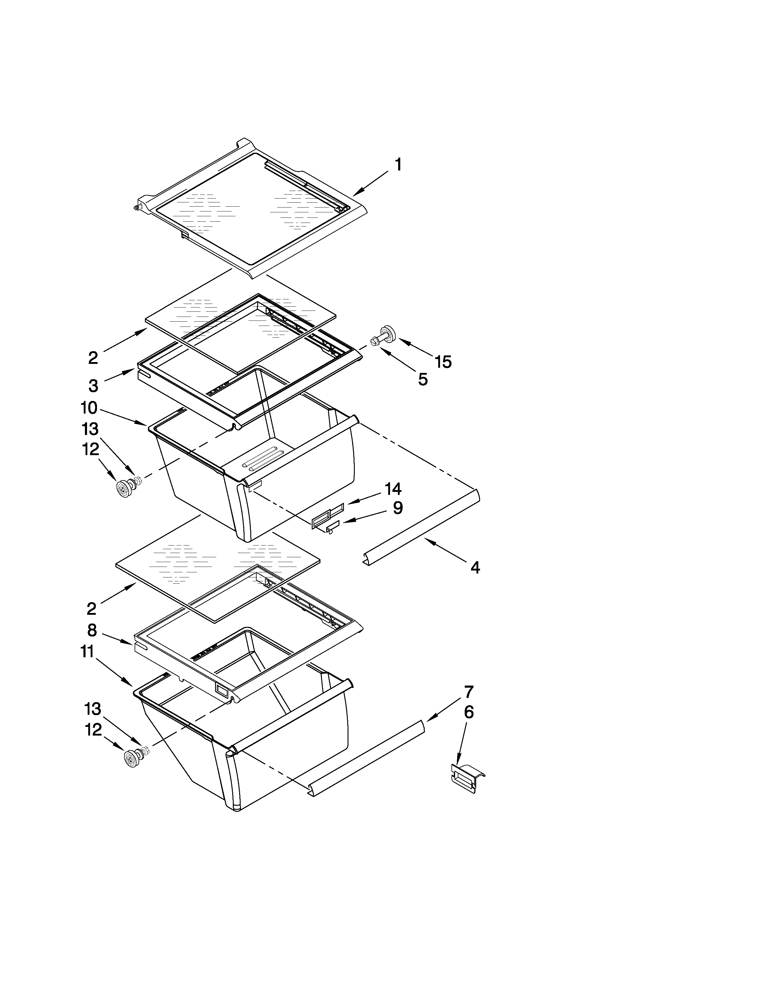 Refrigerator shelf parts