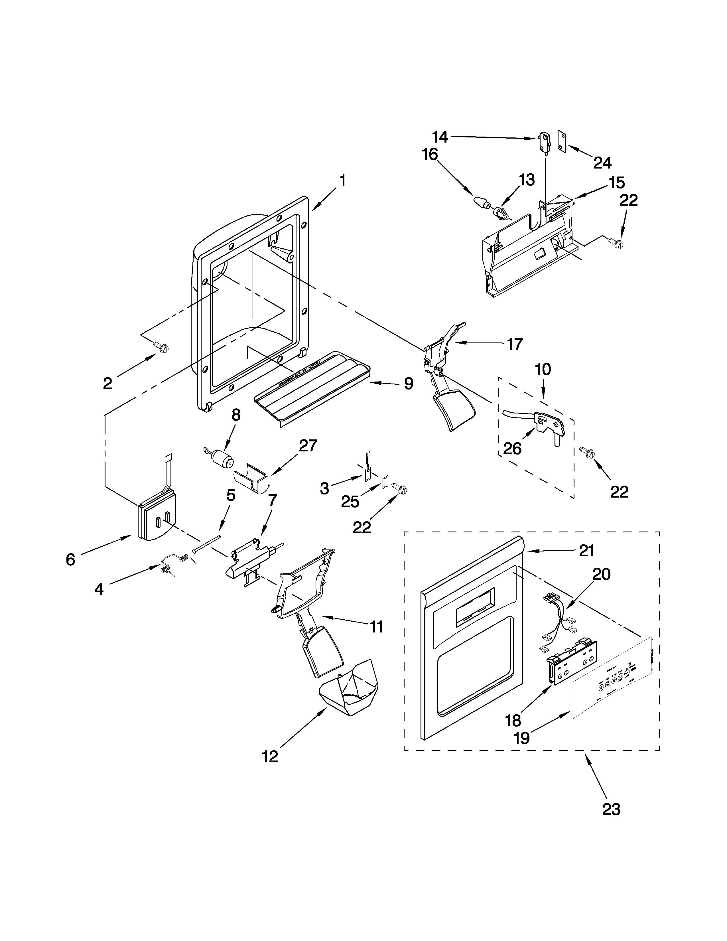 DISPENSER FRONT PARTS