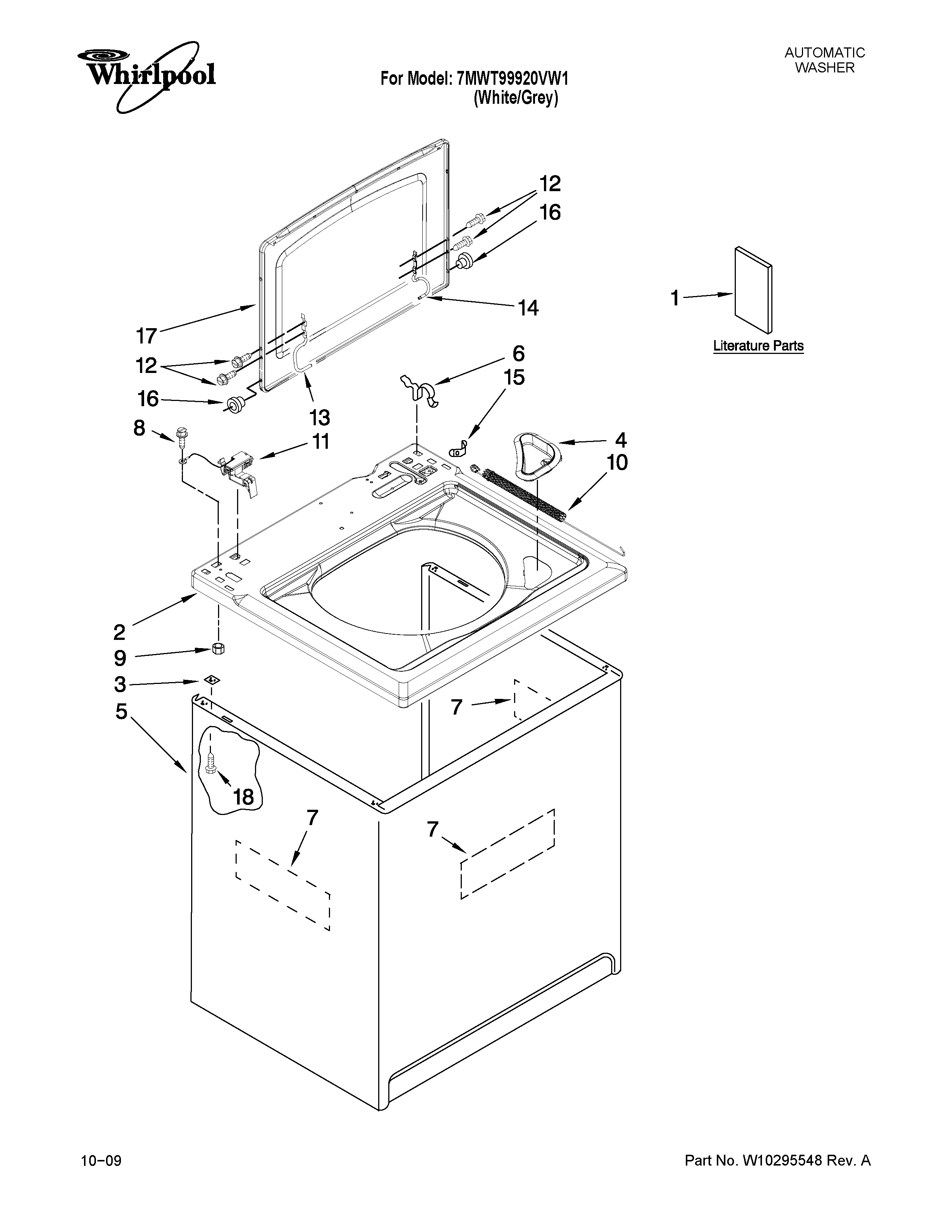 Top and cabinet parts