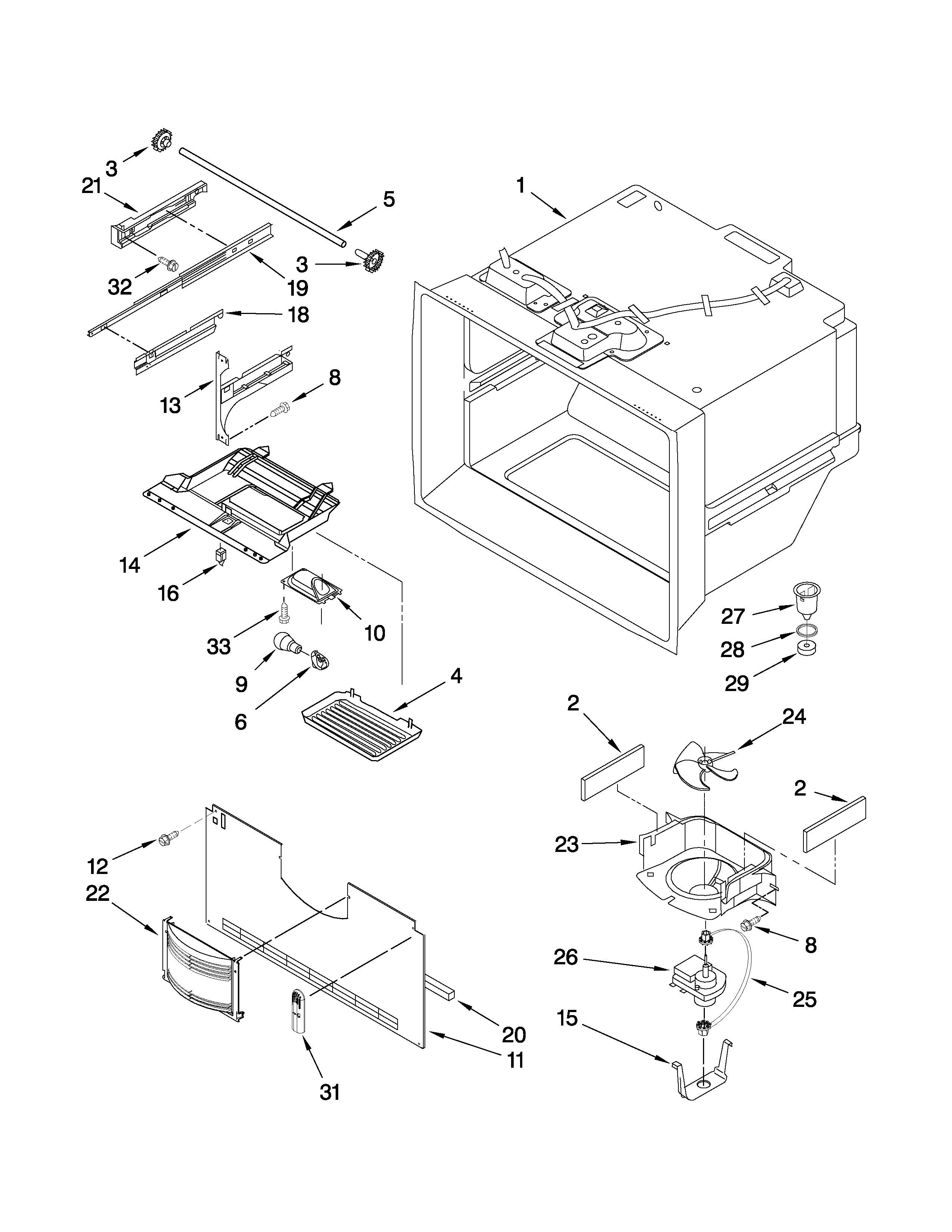 Refrigerator liner parts