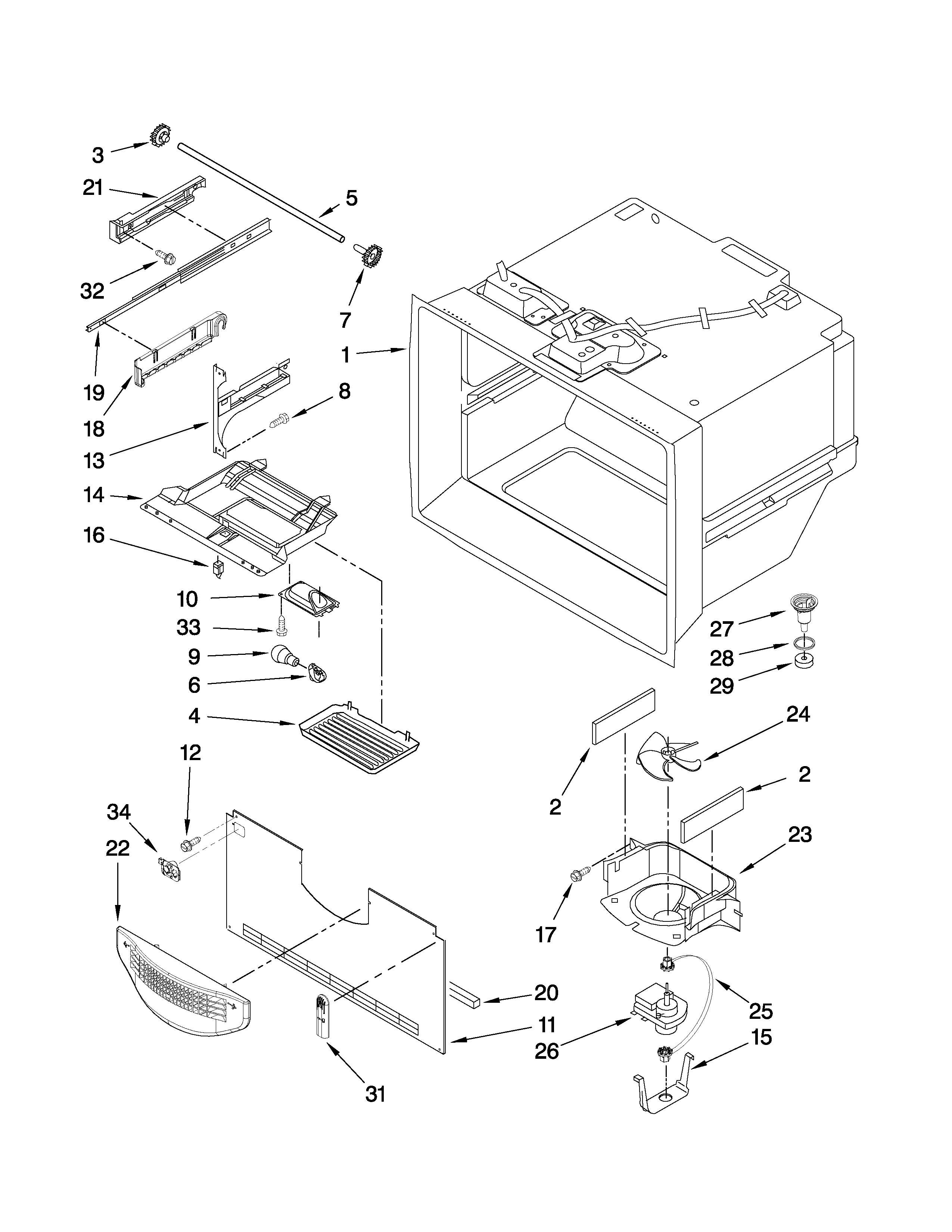 Freezer liner parts