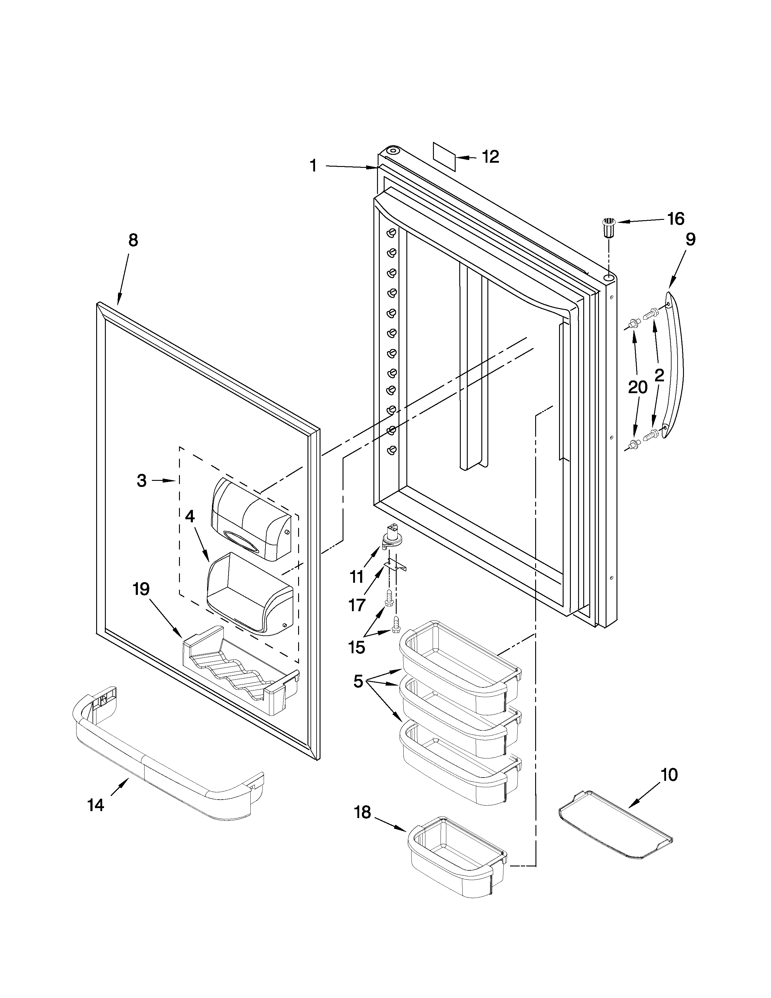 Refrigerator door parts