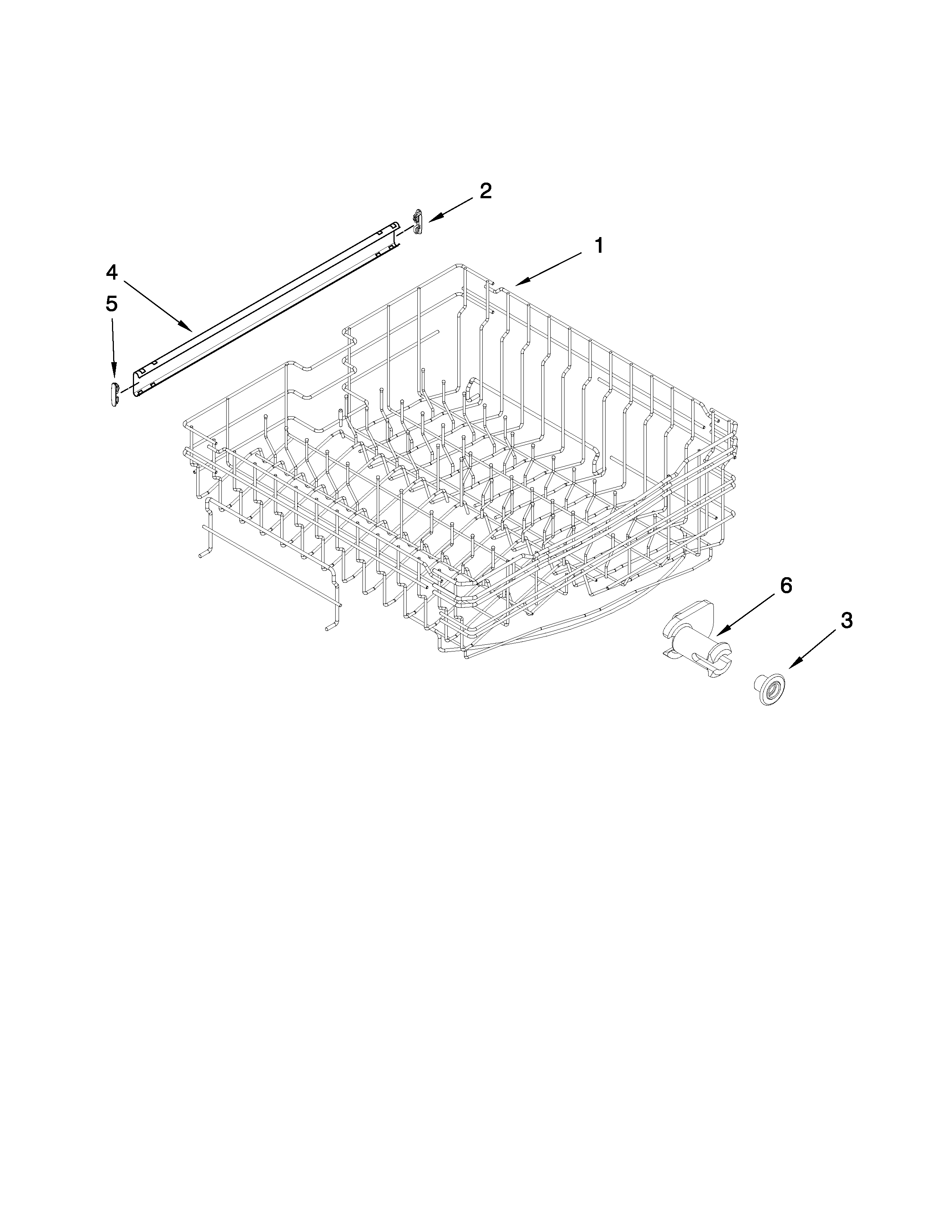 Upper rack and track parts