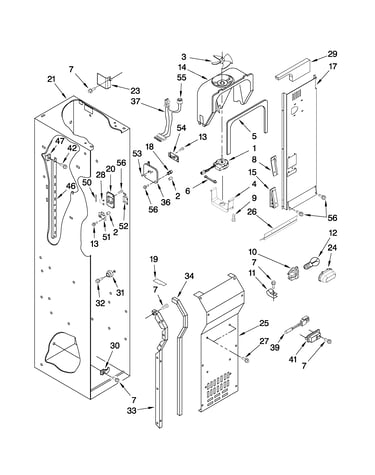 Freezer liner and air flow parts
