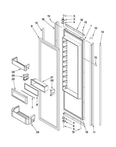 Refrigerator door parts