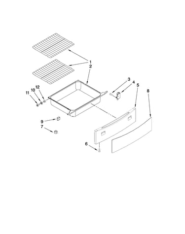 Drawer and rack parts