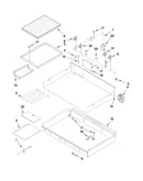 Burner box, gas valves, and switches
