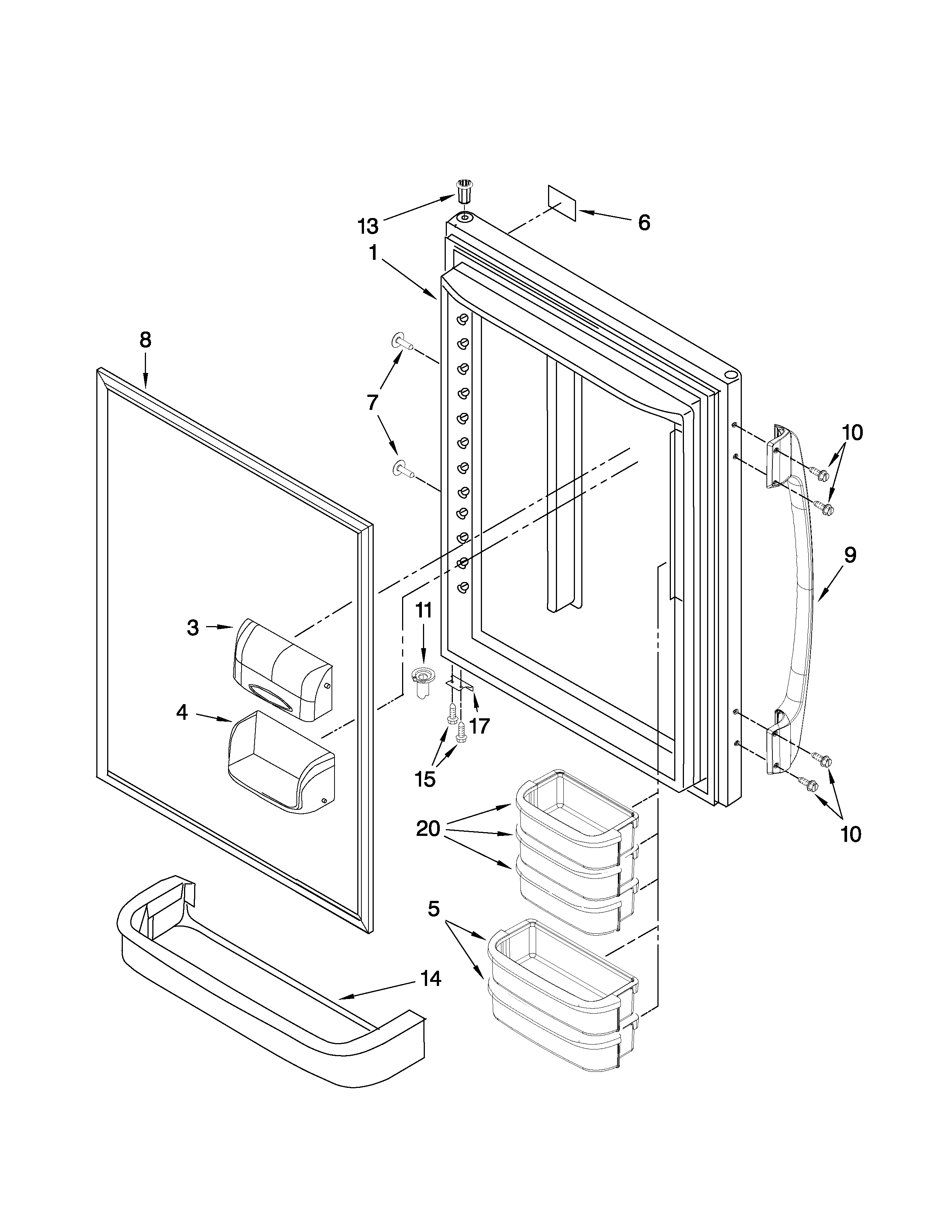 Refrigerator door parts