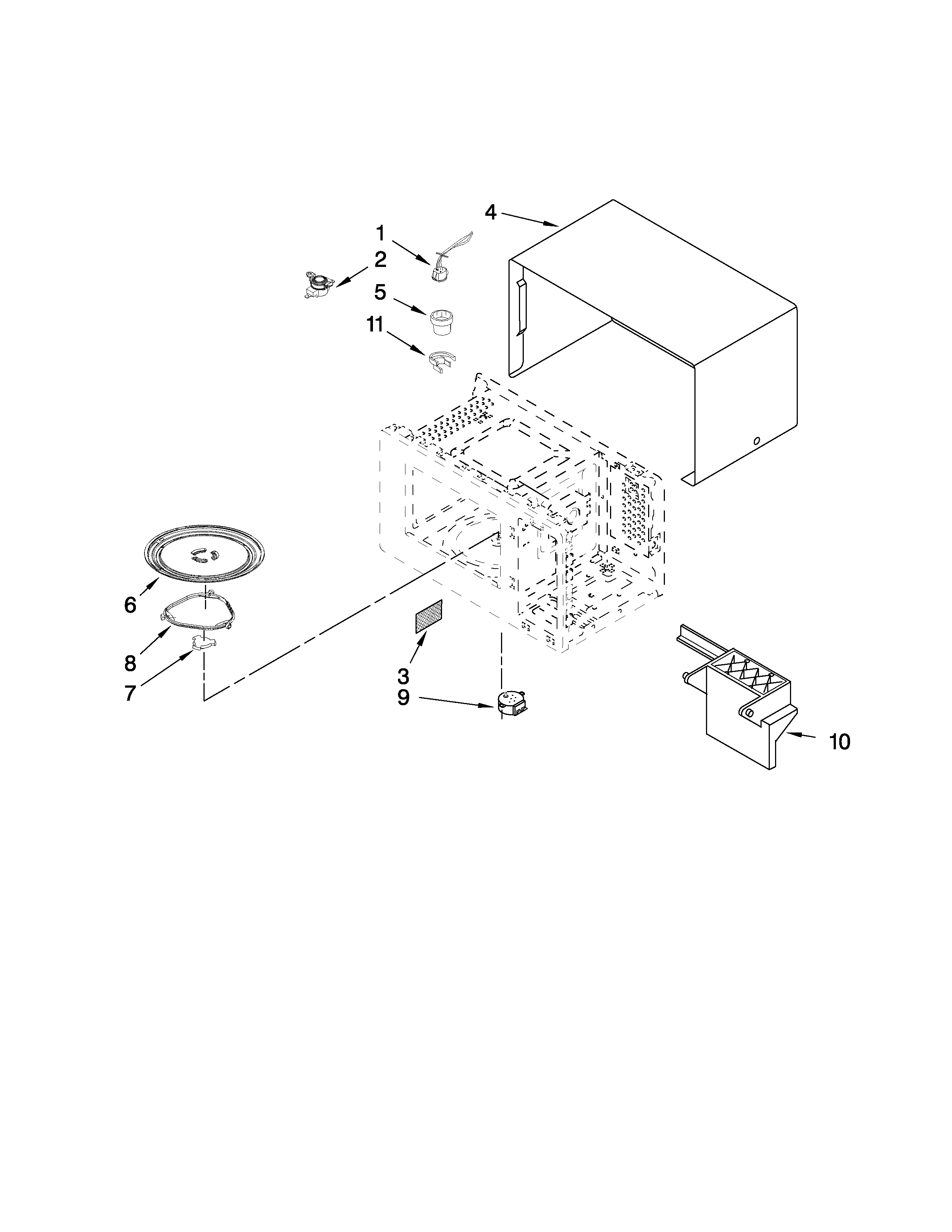 Microwave oven cavity parts