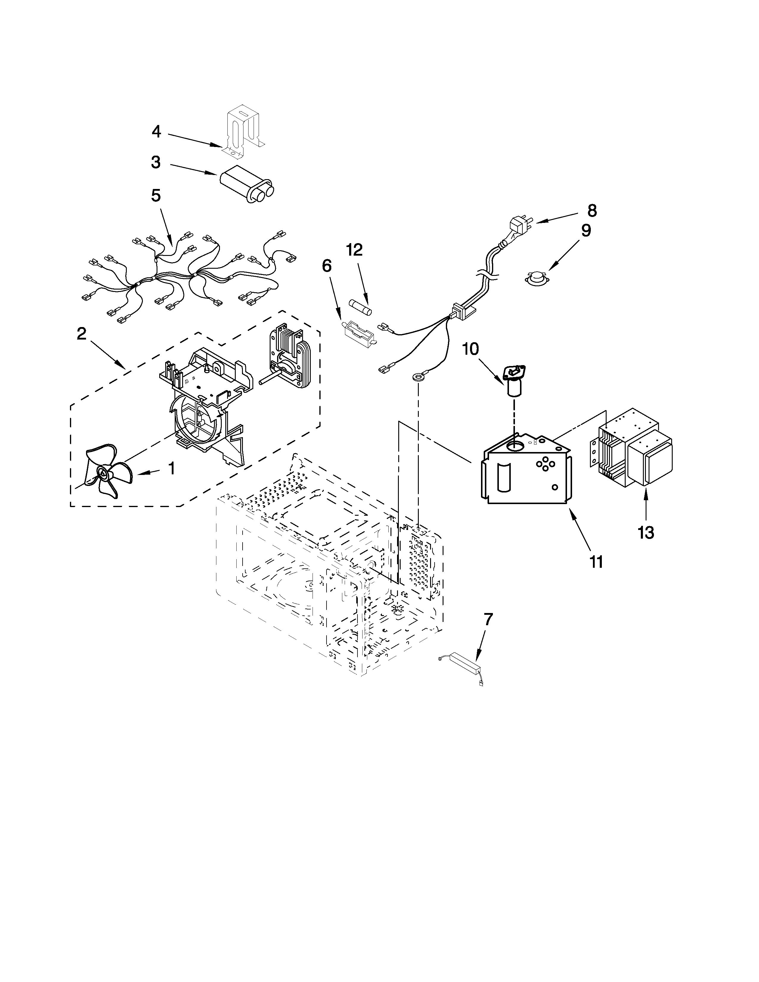 Microwave interior parts
