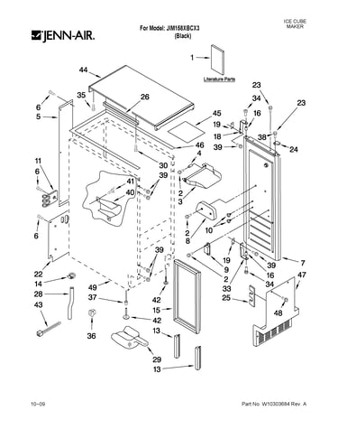 Cabinet liner and door parts