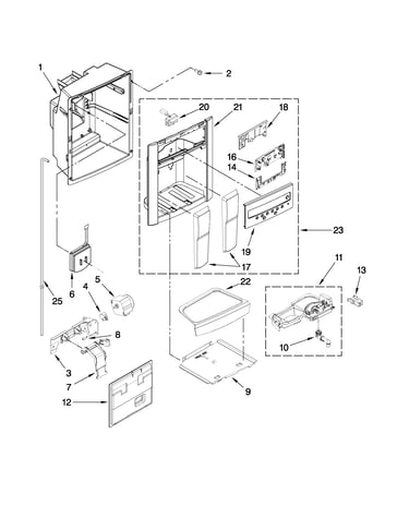 Dispenser front parts
