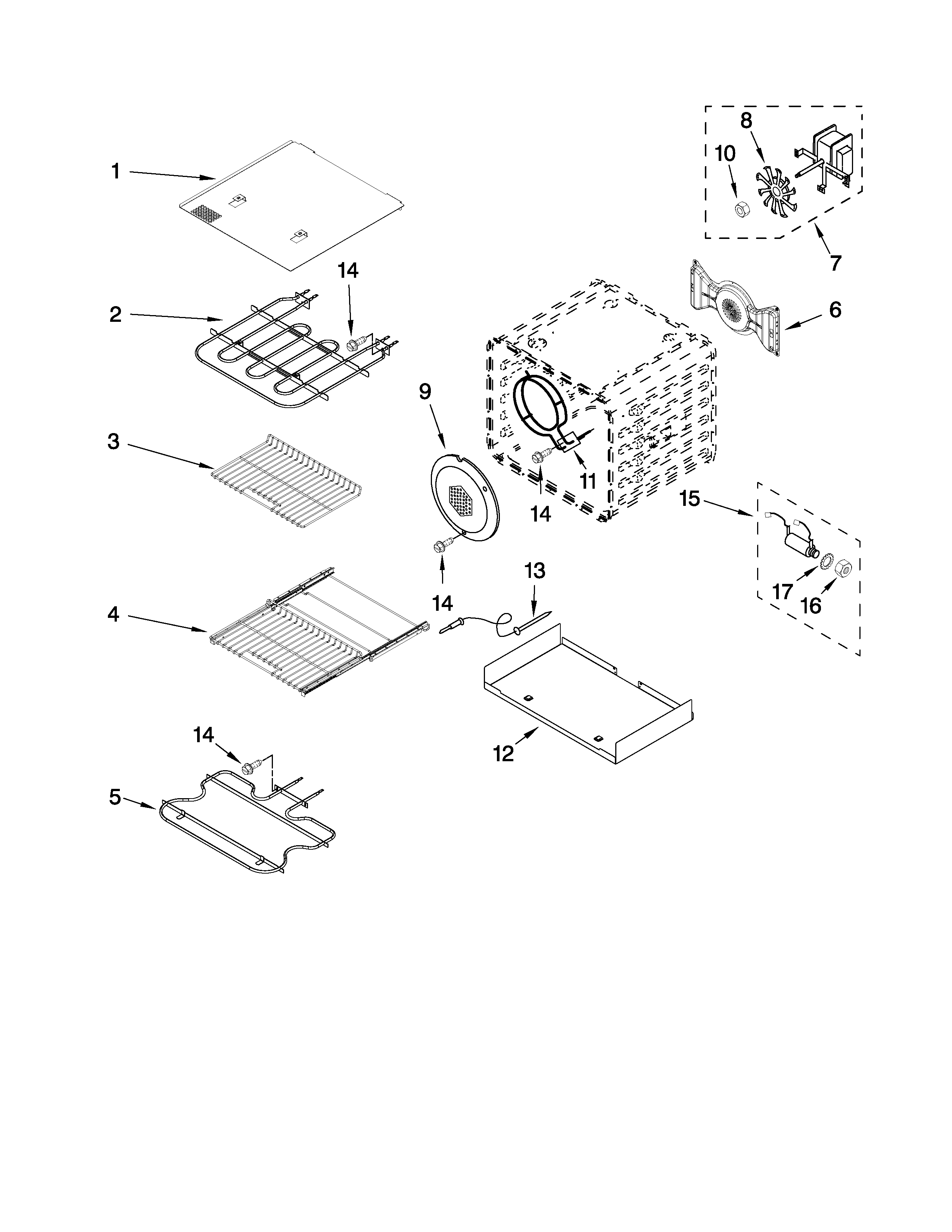 Internal oven parts