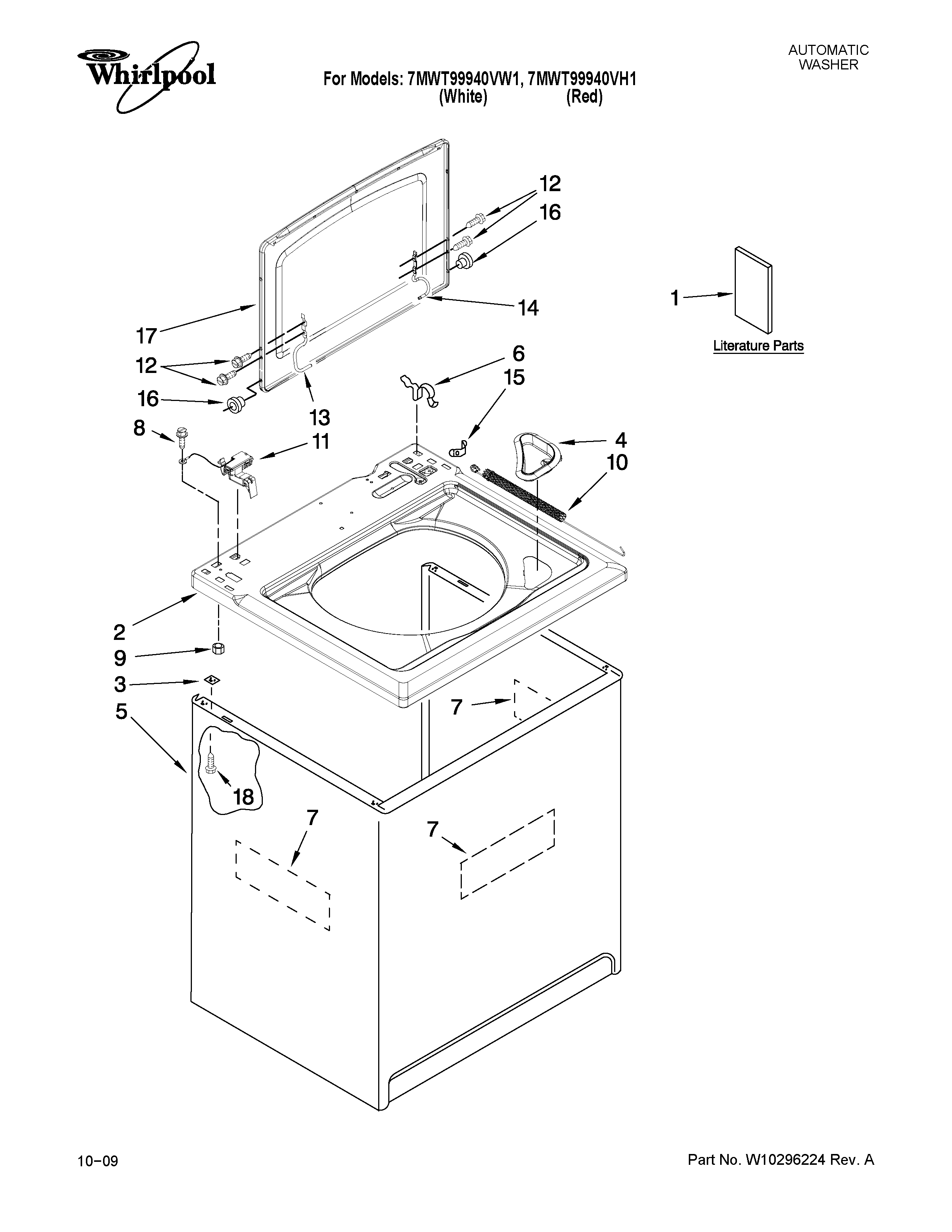 Top and cabinet parts