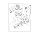 Whirlpool DU1055XTVB1 pump and motor parts diagram
