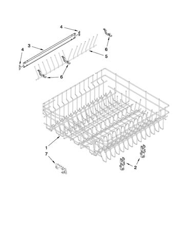 Upper rack and track parts