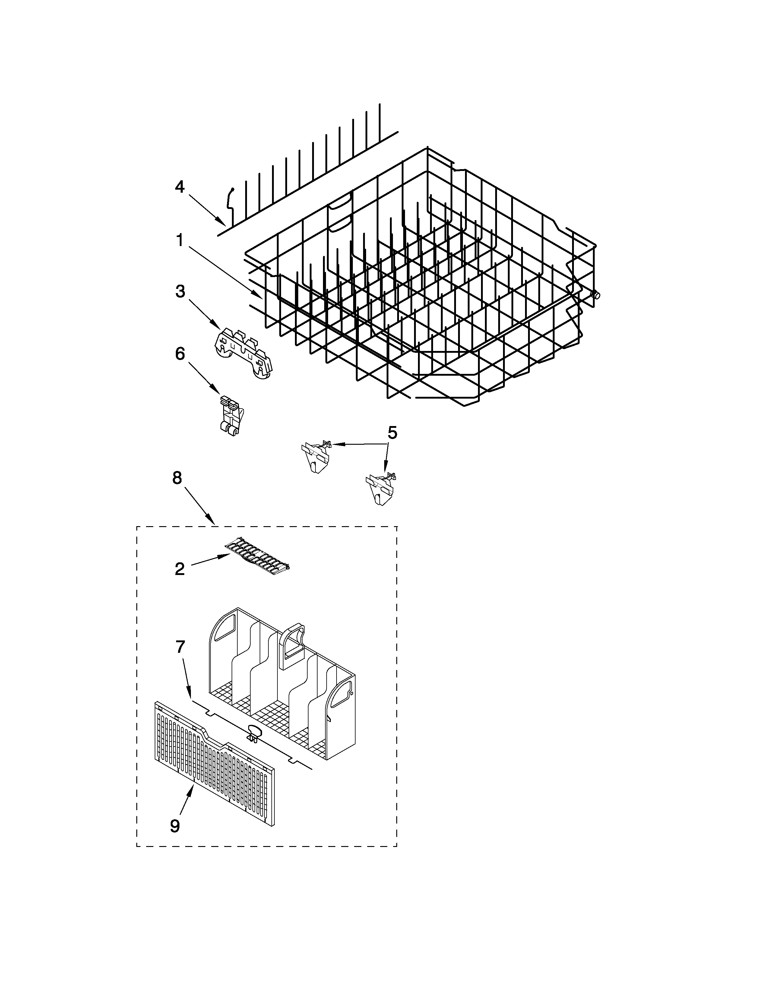 Lower rack parts