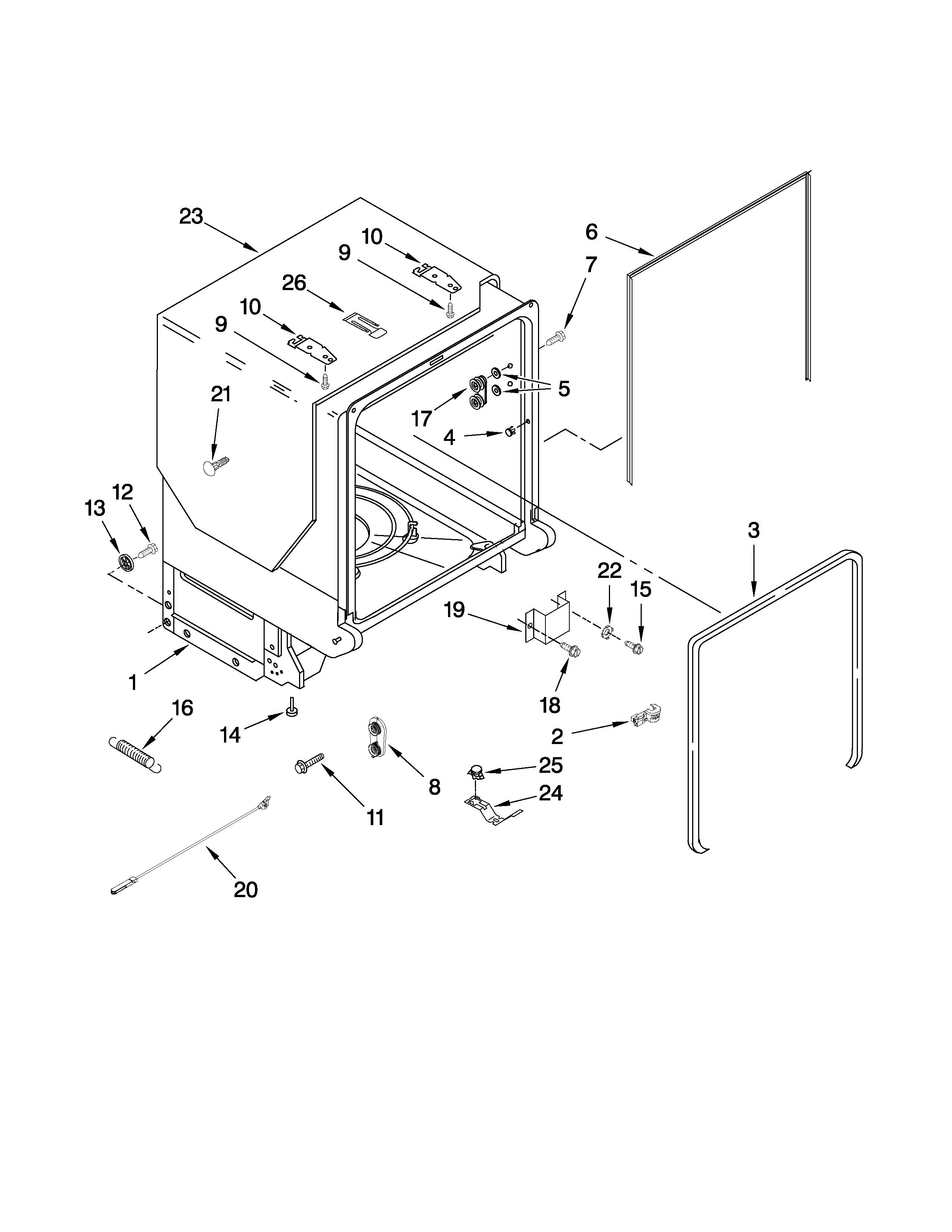Tub and frame parts