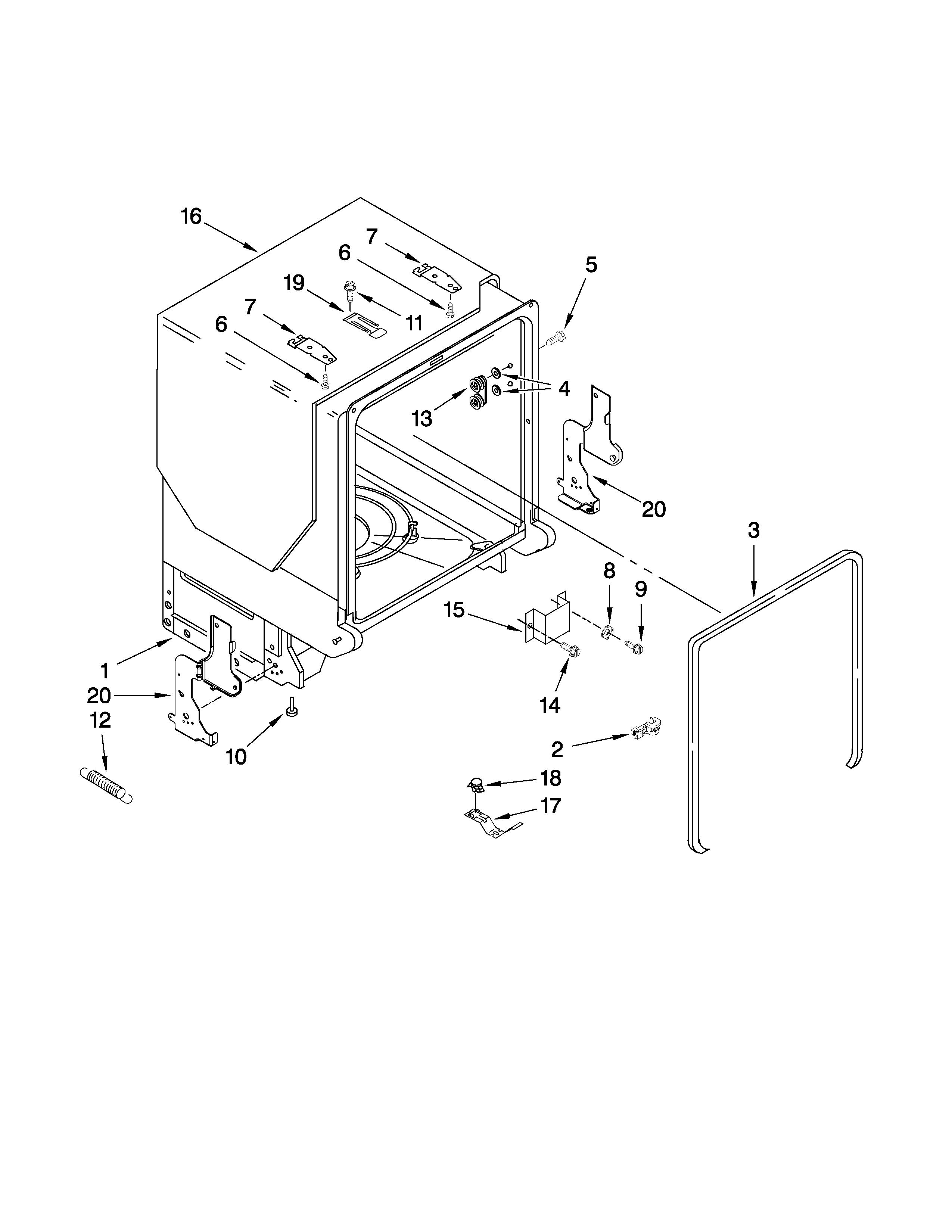 TUB AND FRAME PARTS