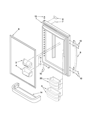 Refrigerator door parts