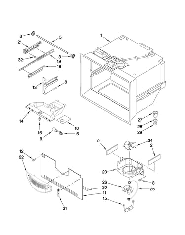 Freezer liner parts