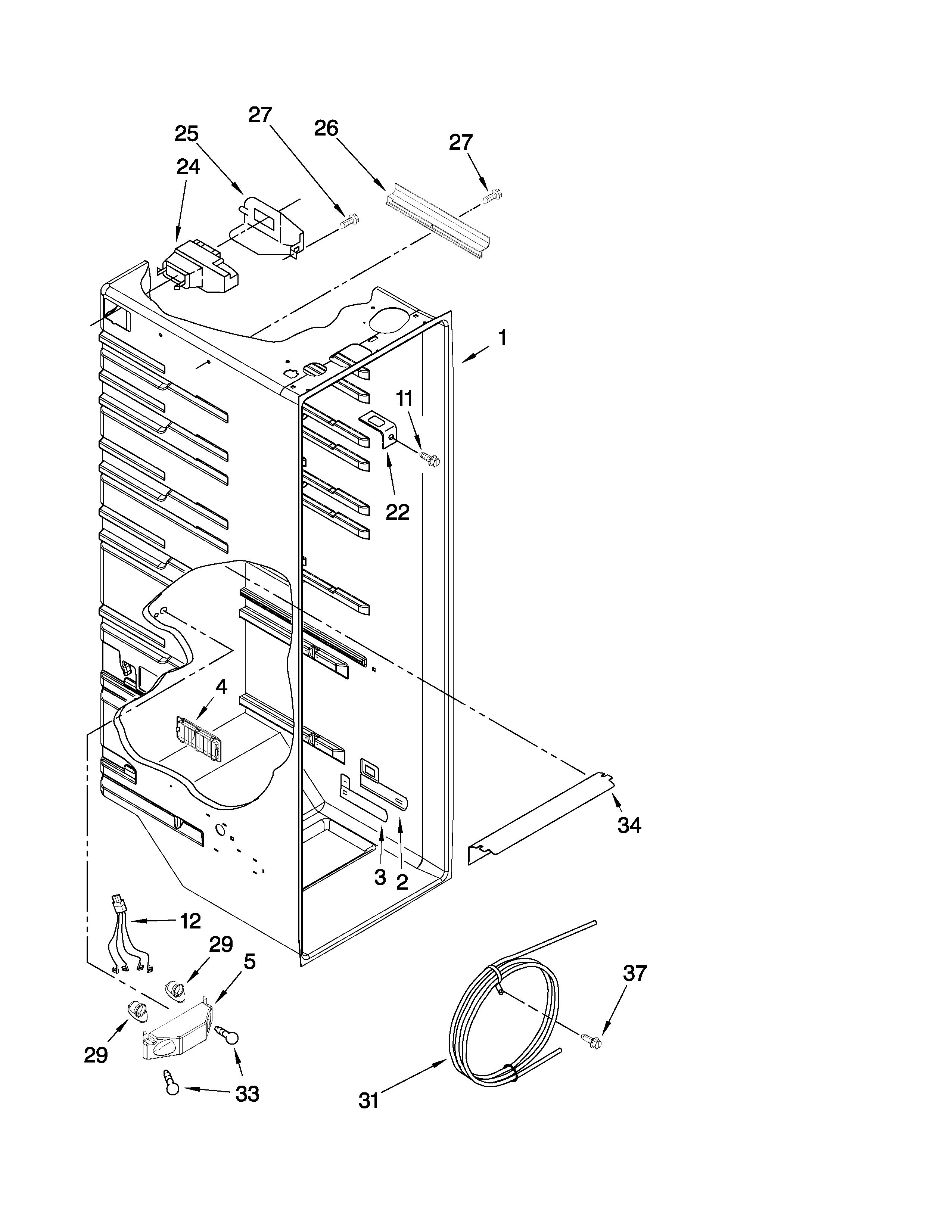 Refrigerator liner parts