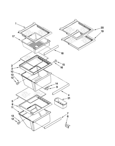 Refrigerator shelf parts