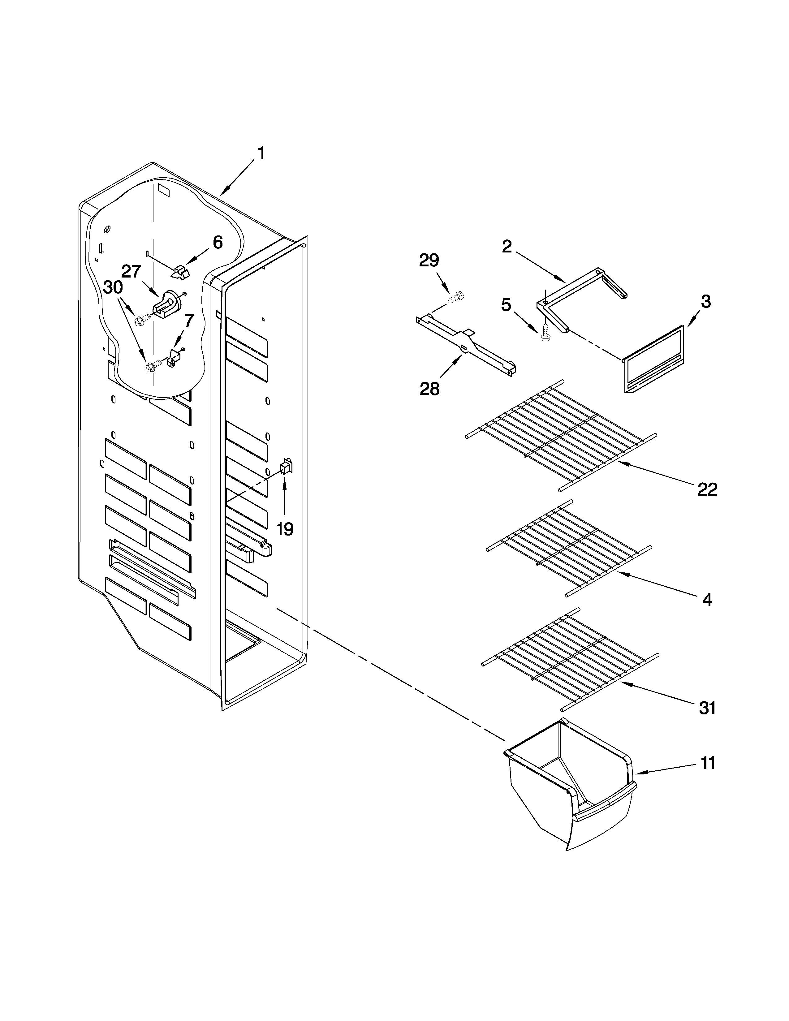 Freezer liner parts