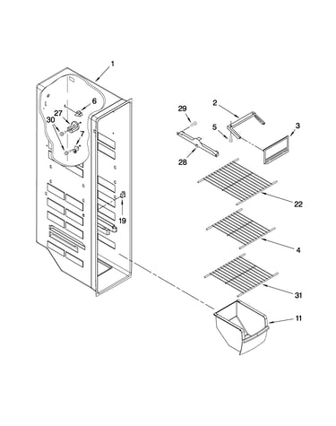 Freezer liner parts