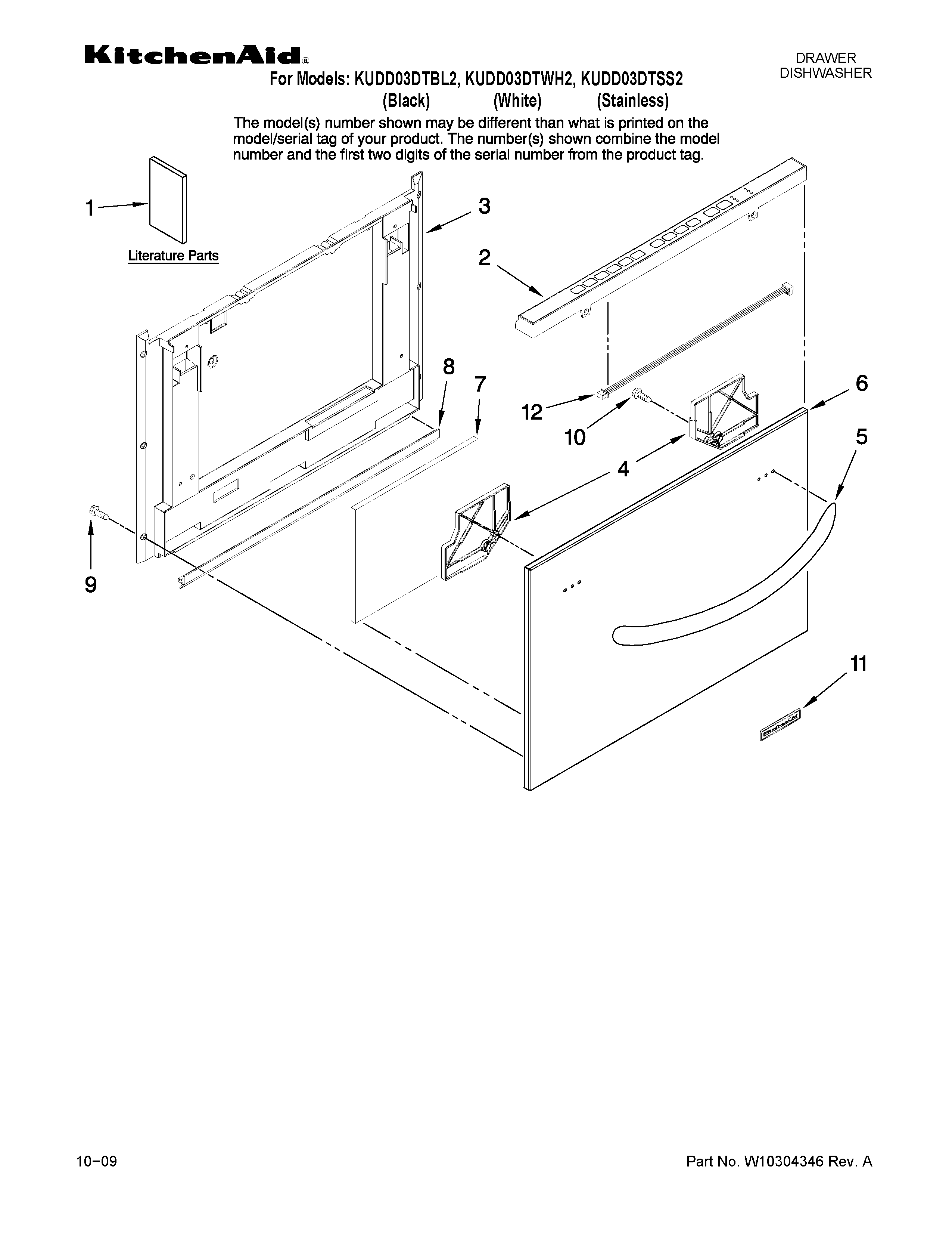 Front panel parts