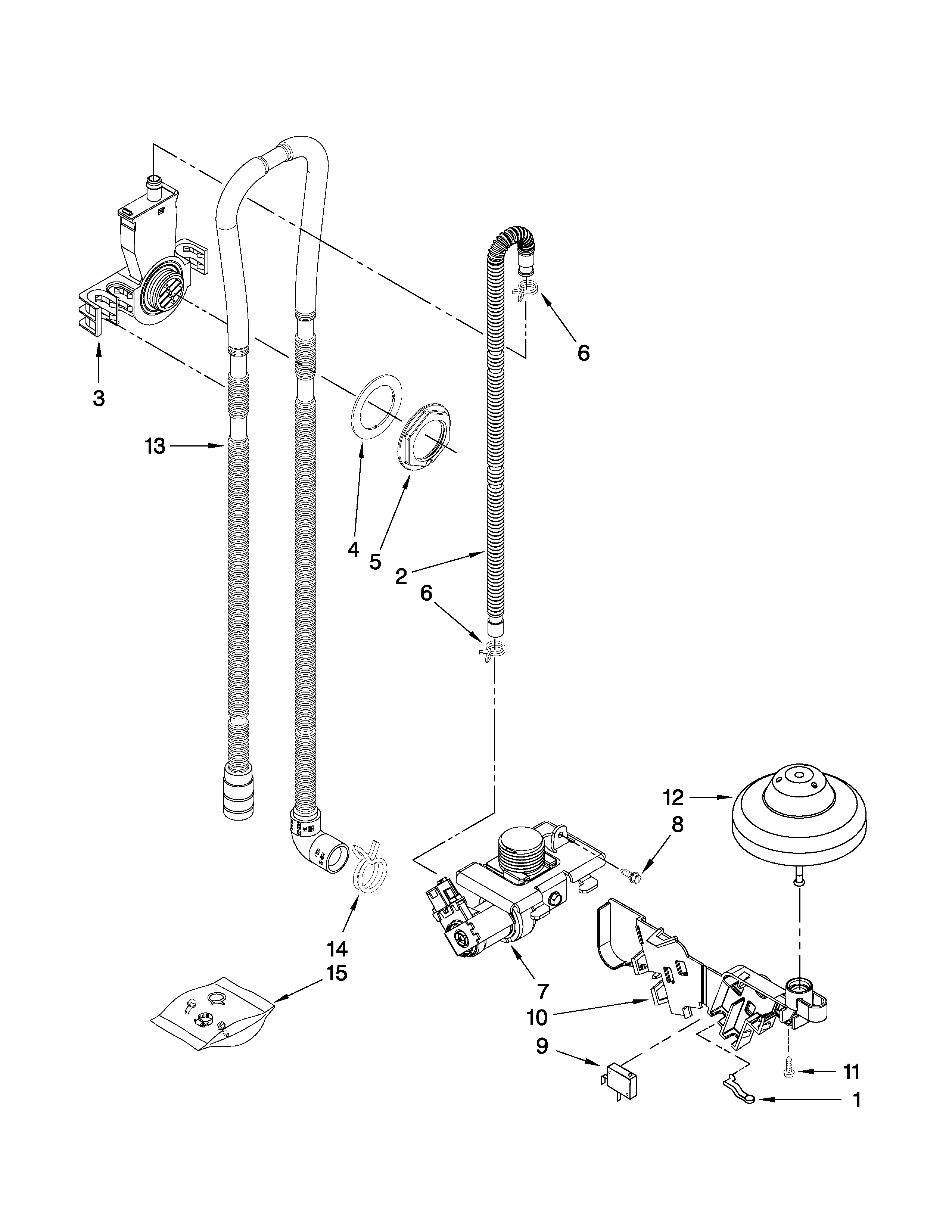 Fill, drain and overfill parts