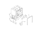 Whirlpool DU1301XTVT2 tub and frame parts diagram