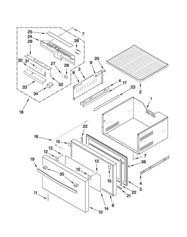 Upper drawer parts