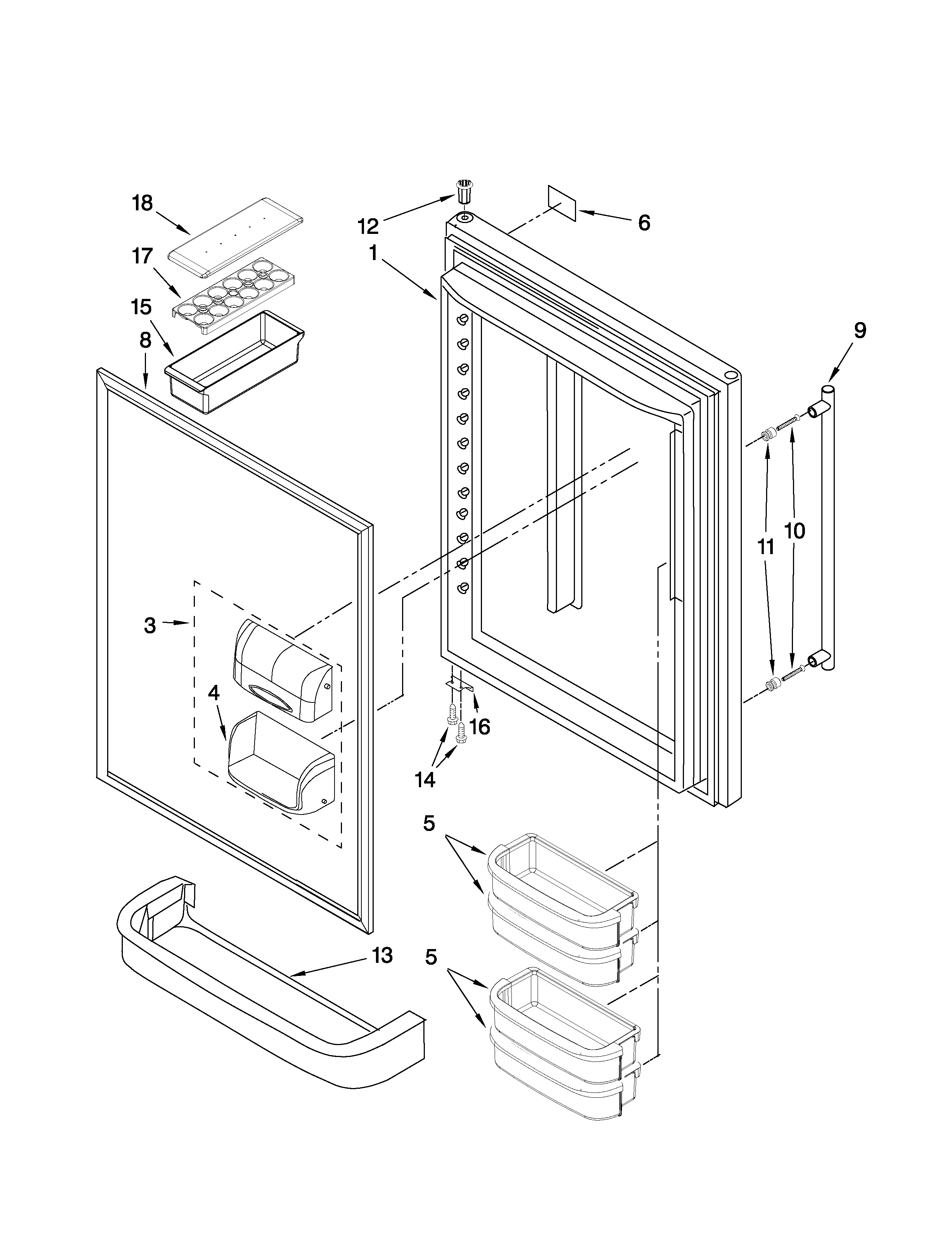 Refrigerator door parts