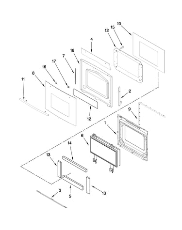 Oven door parts
